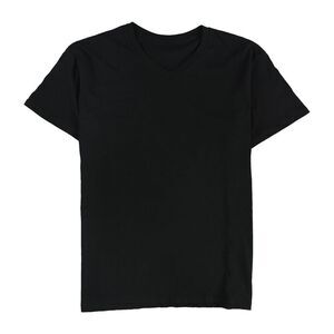 Tags Weekly Mens Solid V-Neck Basic T-Shirt, Black, L, DM